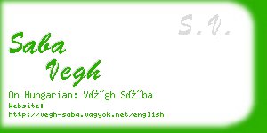 saba vegh business card
